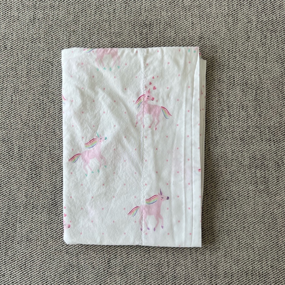 Pottery Barn Kids Unicorn Rainbow Organic Single Standard Pillowcase
